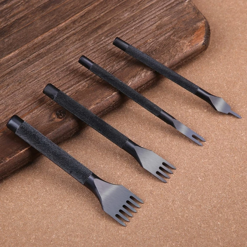 

Leather Hole Punch Heavy Duty Carbon Steel Tools for DIY Leathercraft and Bag Making 1/2/4/6 Tooth