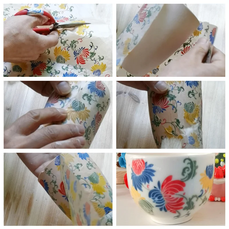 Pottery Ceramics Clay Transfer Paper Underglaze Colored Decal Flower Paper Jingdezhen High Temperature Firing DIY Stickers ceramic transfer paper