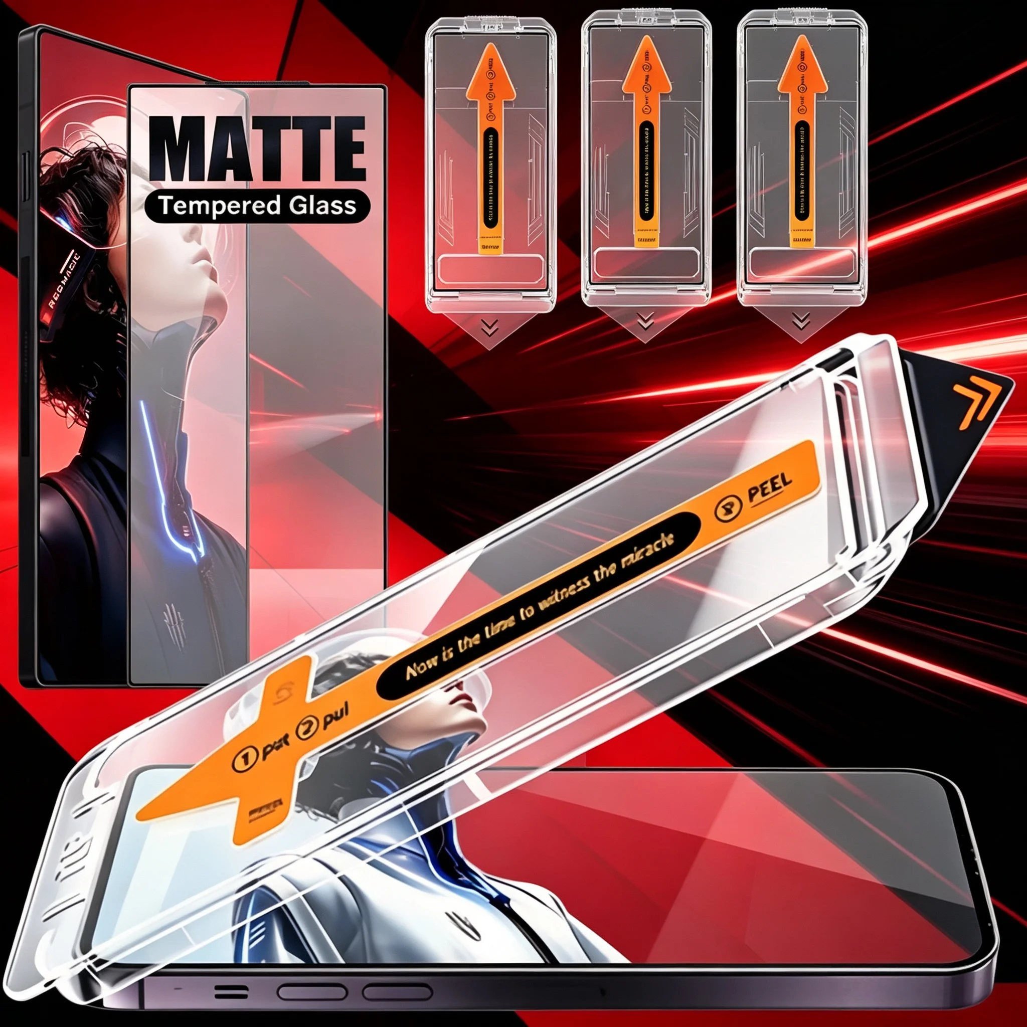 3-Pack Frosted Matte Screen Protector - AG Tempered Glass 5G Compatible
