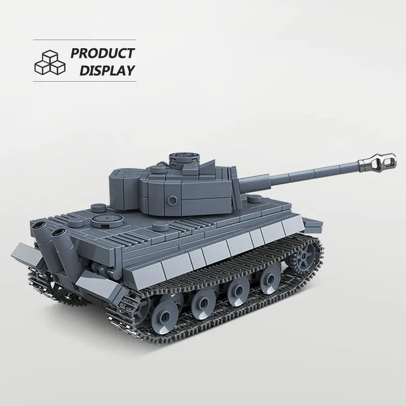 Military Series Panzer Tiger I Heavy Tank Building Blocks DIY World War II  Vehicle Model Bricks Toys For Kids Boys Gifts Set