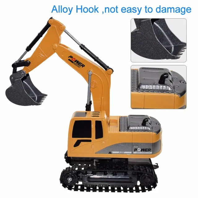 RC Trucks Mini Remote Control Bulldozer 1:24 Alloy Plastic Engineering Car Dump Truck Crane Excavator Electric Vehicle Toys Gift 2