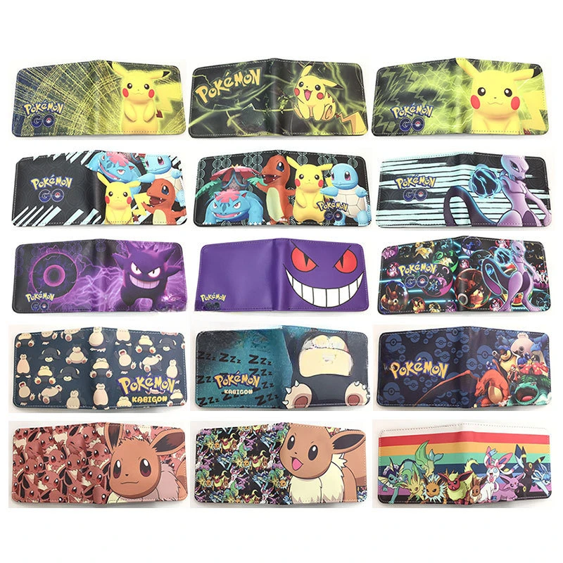 

Pokemon Wallet Anime Peripherals Pikachu Snorlax Short PU Leather Coin Purse Student Universal Wallet Children's Birthday Gift