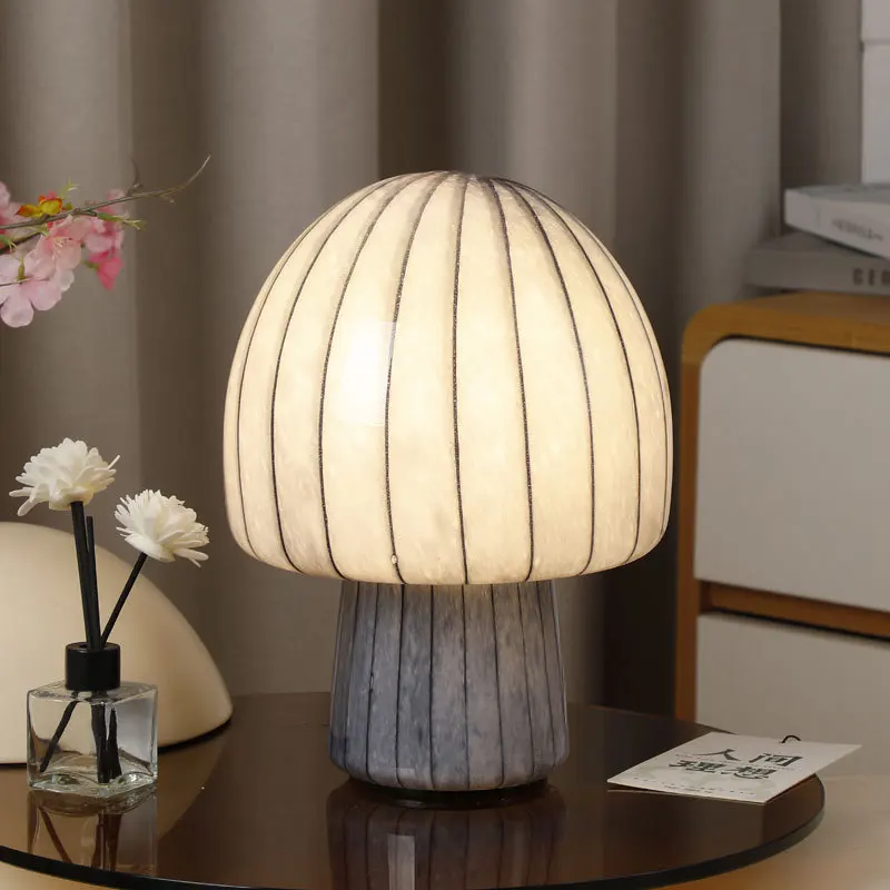 

French Cream Style Decorative Atmosphere Mushroom Sleep Night Light Bedroom Bedside Table Lamp Cute Gift For Girls