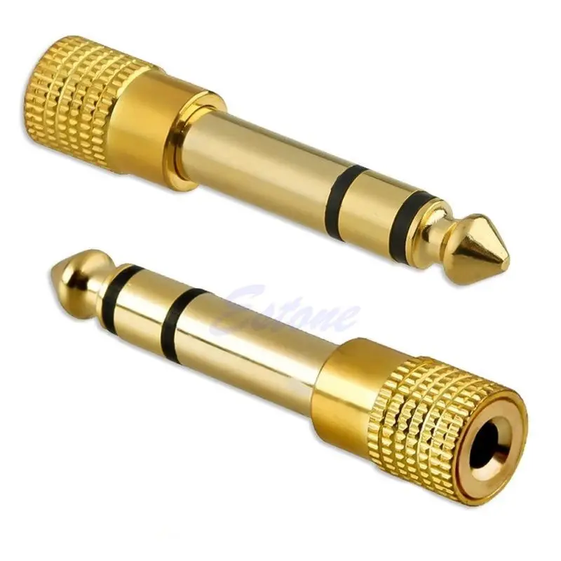 Gold Audio Female 6.3mm 1/4&quot Male to 3.5mm 1/8&quot Stereo Plug Adapter Converter ultrafire teclado yamaha psr s670 profissional |