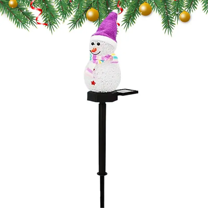 Christmas Snowman Solar Stake Lights Waterproof Outdoor Solar Lights Christmas Decorations Outdoor For Garden