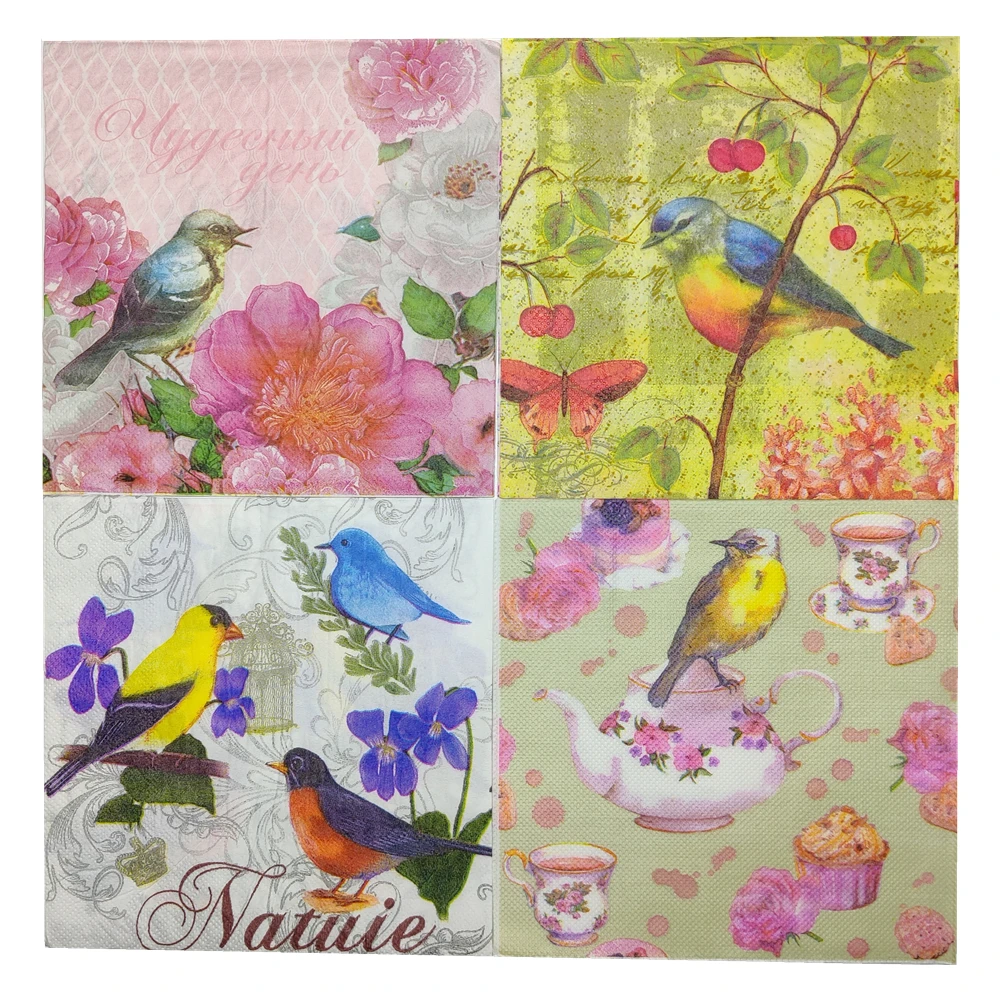 

33*33cm 20pcs/lot Animal Theme Decoupage Paper Napkins Vintage Serviette DIY Vanlentine's Day Anniversary Party Towel Decoration