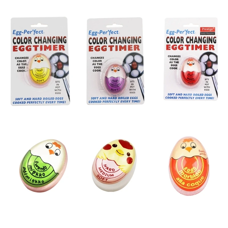 

Soft Hard Boiled Egg Timer Mini Egg Color Changing Boiling Timer Resin Temperature Observer Kitchen Tool BPA Free