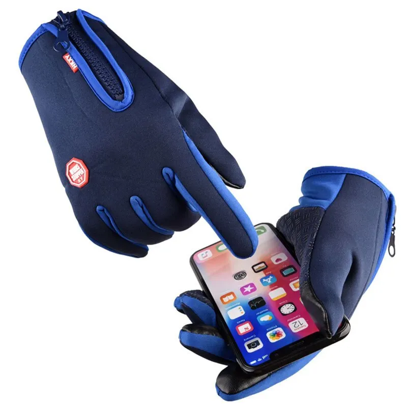 Ski gloves Touchscreen Fleece Warm Gloves Outdoor Cycling Driving Waterproof Cold Gloves Windproof Non Slip Womens Men Winter Ski Glove