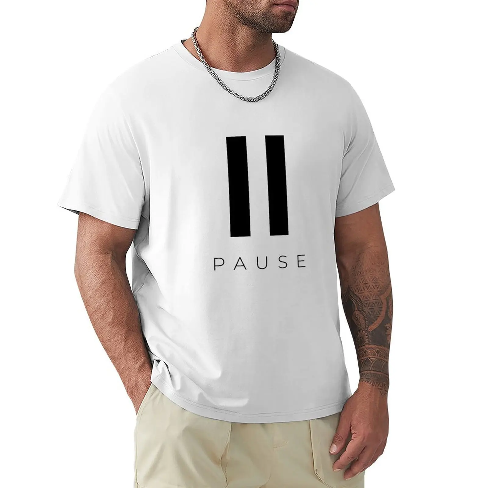 

Pause T-shirt vintage shirts graphic tees plus sizes oversized t shirt men