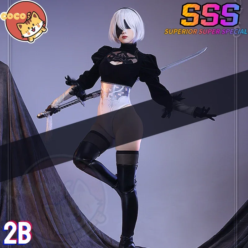 

Game NieR:Automata 2B Cosplay Costume 2B Costume Halloween Girl Suit 2B Sexy Swimwear Dress YoRHa No. 2 Cosplay Wig CoCos-SSS