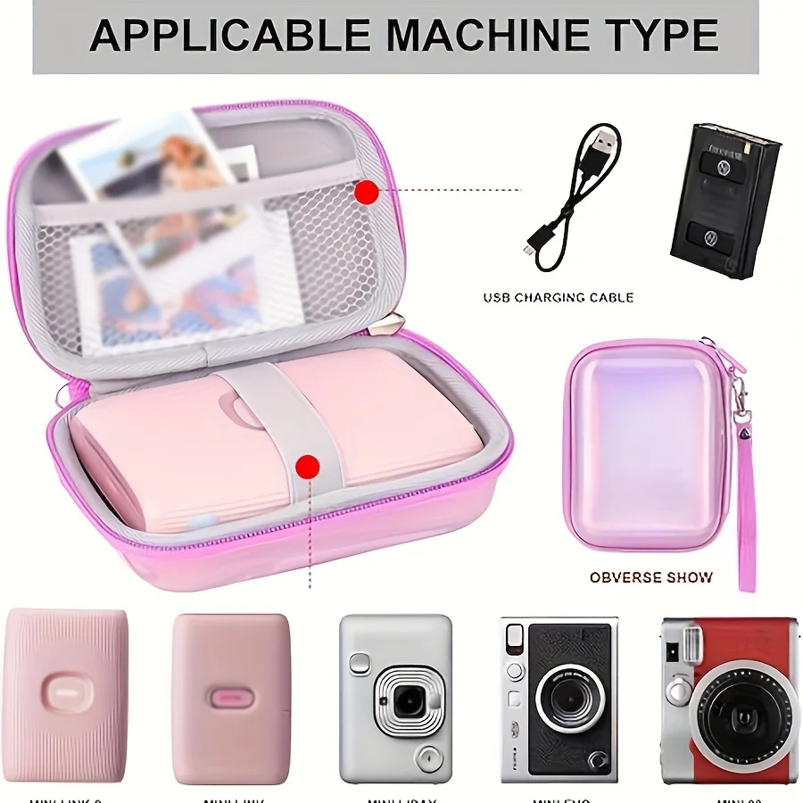 1pc for Instax Mini EVO Link 2 Liplay 25 26 90 70 50 Camera Hard protective case EVA carrying bag (only bag included)