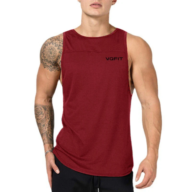 Muscleguys 남성용 스포츠 러닝 통기성 땀 흡수 조끼, 캐주얼 베이스 피트니스 트레이닝 티셔츠, 언더셔츠