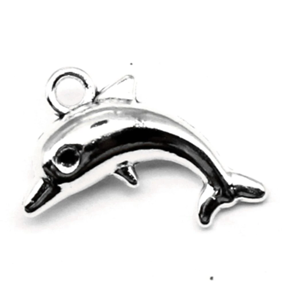 

Dolphin Charms Jewellery Making Pendants Accessori For Woman Jewels For Crafts 11x18mm 10pcs Antique Silver Color