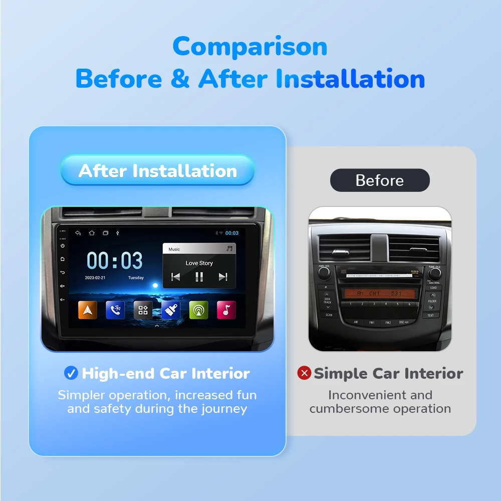 8G 128G Wireless Carplay Android12 AI Voice Car Radio Multimedia For Toyota RAV4 2007 2008 2009 2010 2011 Navigation GPS DSP IPS