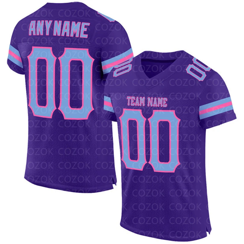 

Miami Color series Customized Football Jersey for Men Football Short Sleeves Athletic Tee Shirts