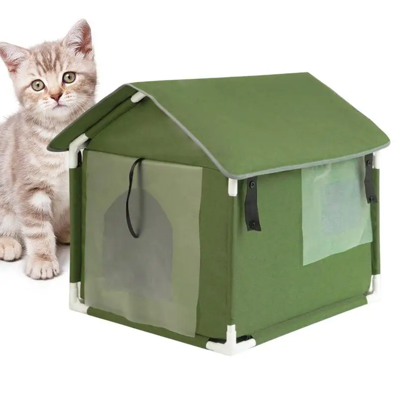 

Outdoor Cat House Pet Bed Cat Shelter Dog Outdoor Nest House Weatherproof Foldable Comfortable Pet Cave Removable with Cushion