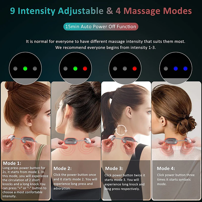 Use Guide: TENS + EMS Double Pulse Hot Compress Smart Neck Massager