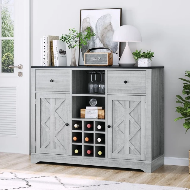 Buffet table online with wine storage