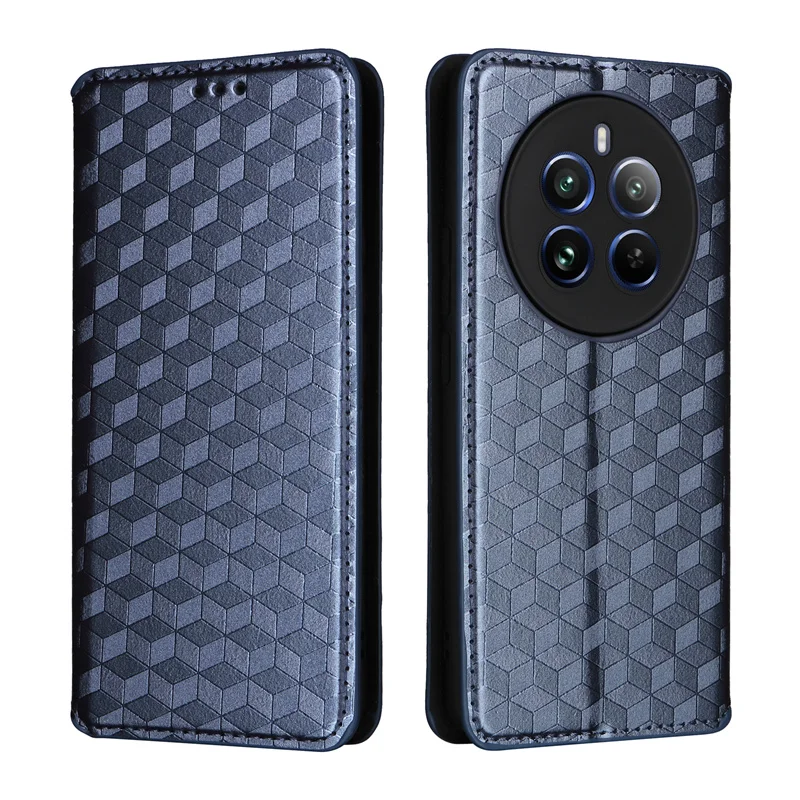 For Realme 12 Pro Plus Magnetic Card Flip Leather Stand stereoscopic lines Phone Protective Case For Realme 12 Pro+ Plus 5G Case