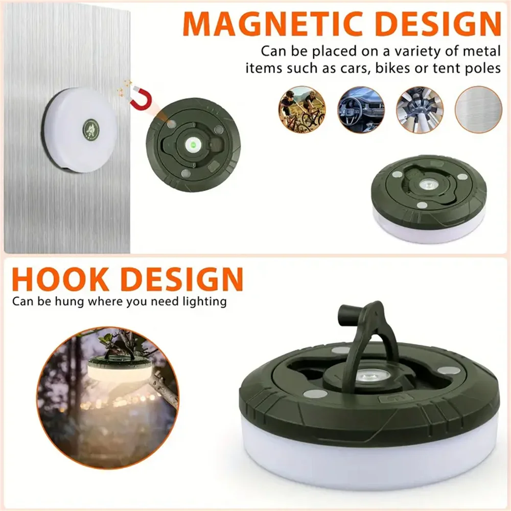 10M Camping String Light 3-in-1 Tent Light Rechargeable RGB&Warm 8 Mode Outdoor/Indoor Hanging LED Fairy For Camping