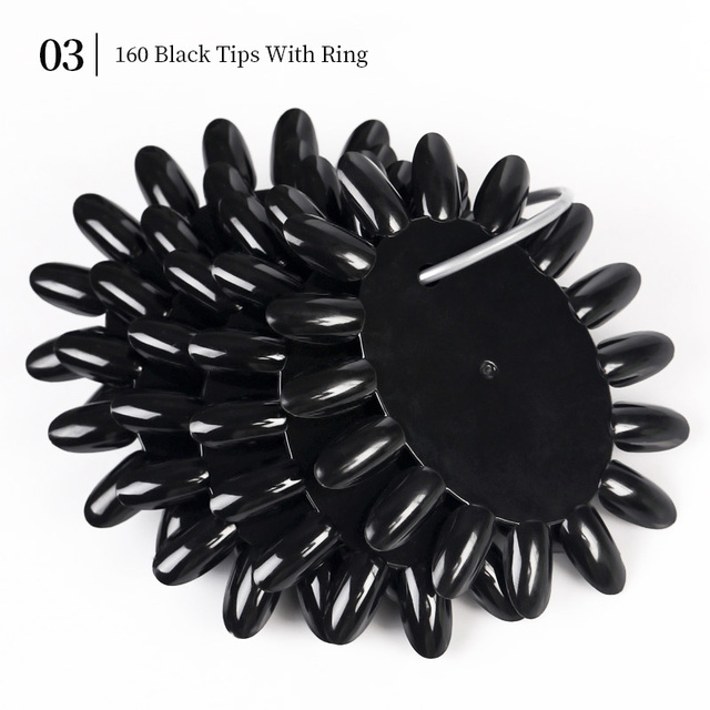 False Nail Tips Fan Nature Nail Art Round Full Cover Display Practice Tools Fake Nails Manicure Acrylic UV Gel Polish