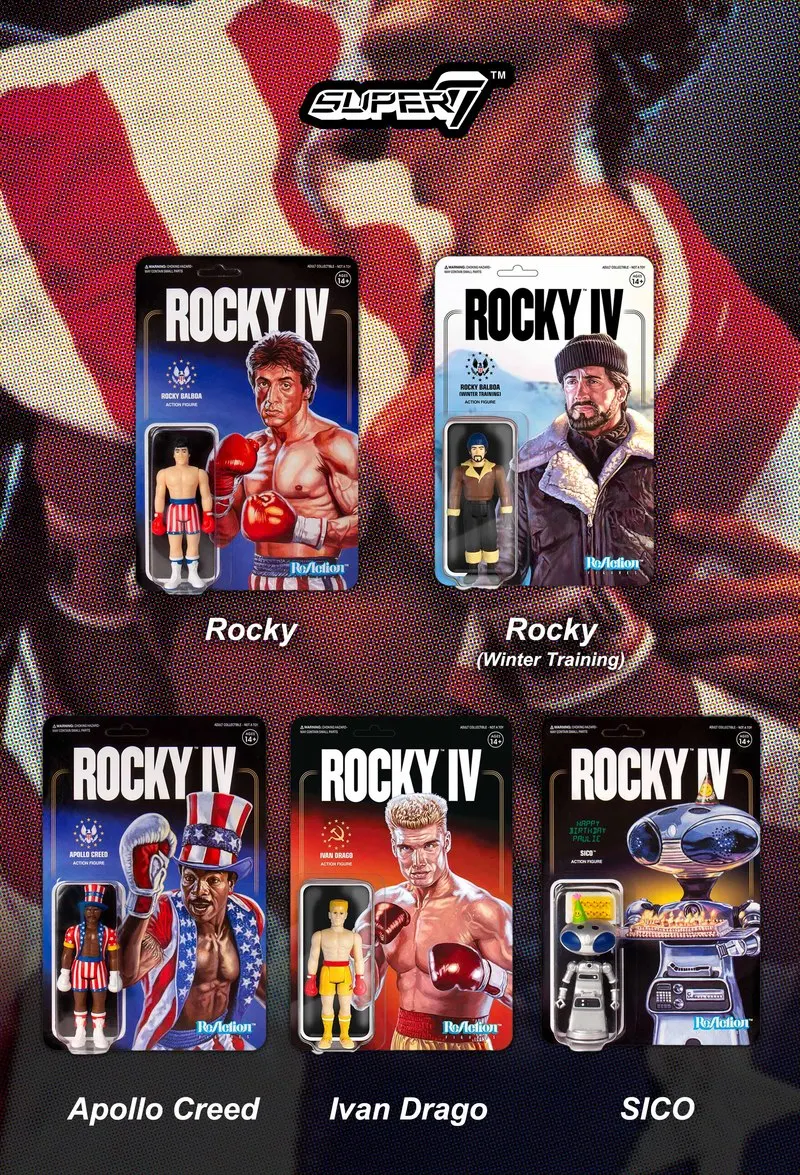 In Stock Super7 Rock y ReAction Figures Boxing Movie Toy Card