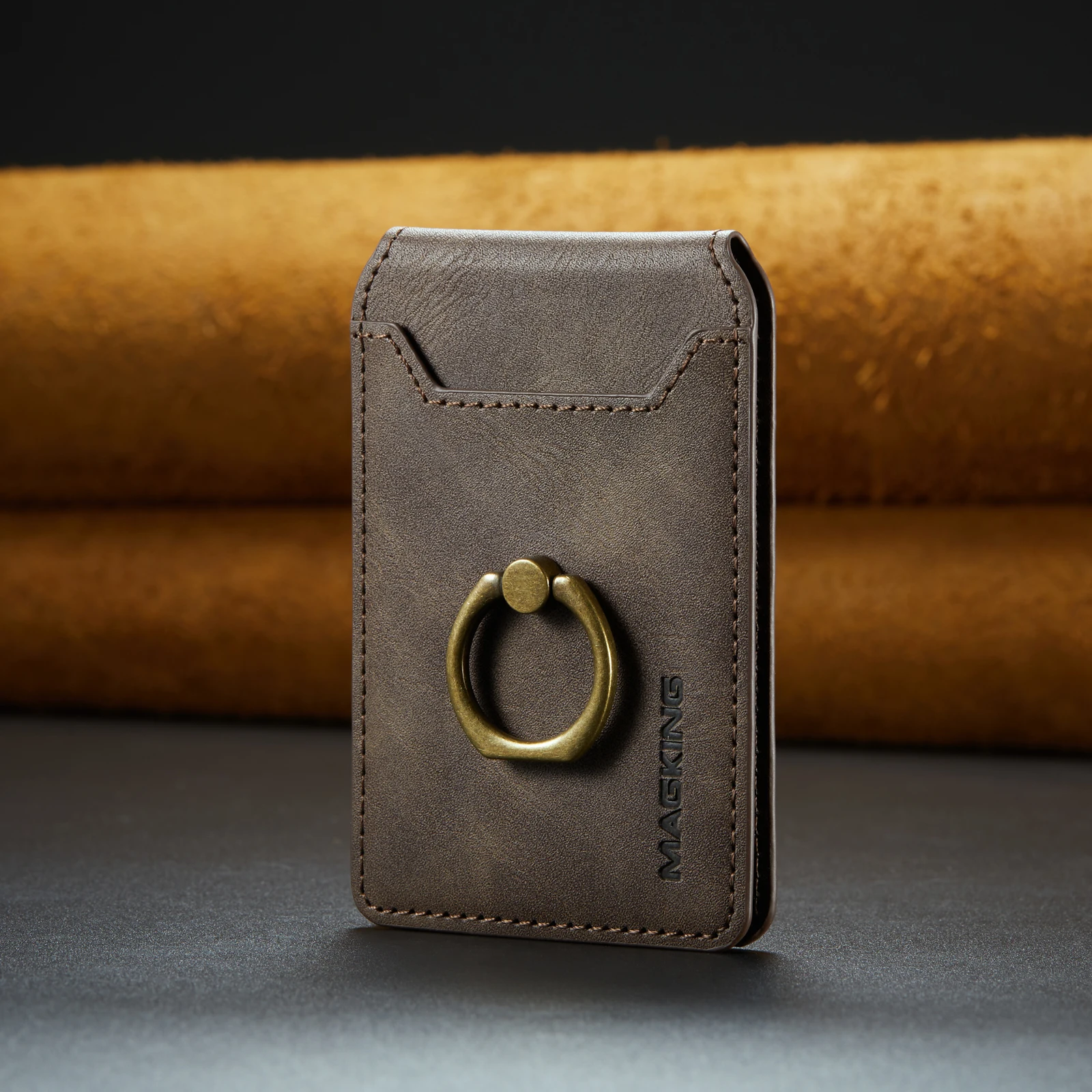 Premium Magnetic Leather Wallet and Card Holder Case with Stand Feature