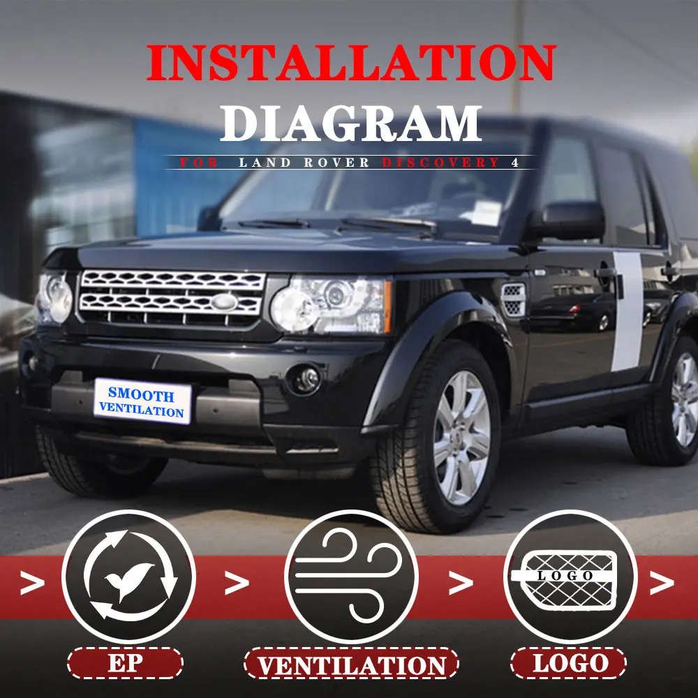 Presaa Aria Cofano Per Land Rover Evoque - Nero, Autoadesivo, ABS - Foto 10