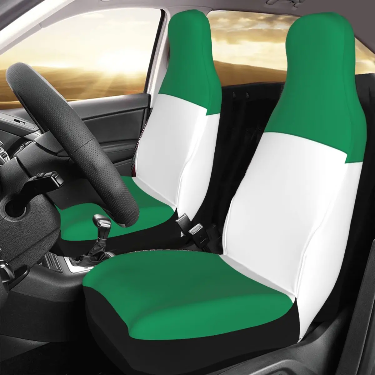 

Nigerian Flag Pet Dog Bandana Car Seat Cover Custom Printing Universal Front Protector Accessories Cushion Set