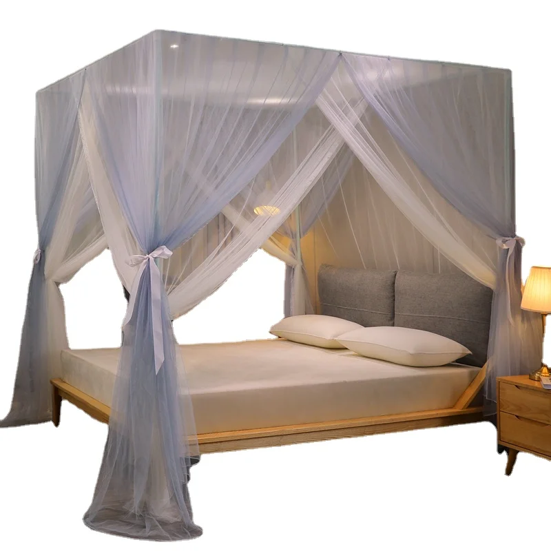 

Gauze Mosquito Net New Palace Court Three Door Floor Stand Encrypted Princess Wind Bed Mantle Easy To Install Home Furnishings
