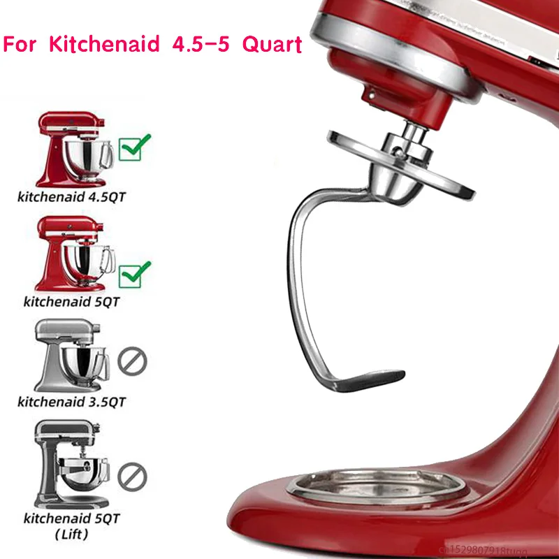 Gdrtwwh Stainless Steel Dough Hook Attachment for KitchenAid 4.5-5 Quart  Tilt-Head Stand Mixer,Replacement Parts Bread Hook, Dishwasher Safe(Replace