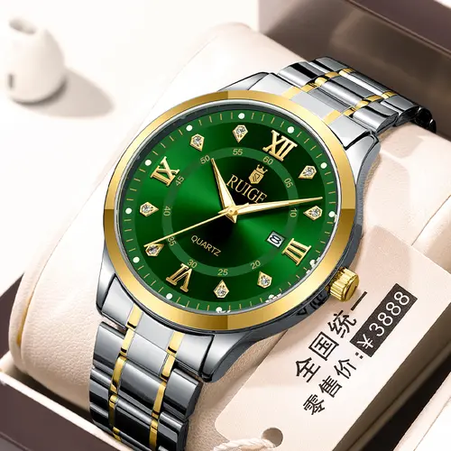 RUIGE Fashion Men's Watch Roman Scale Minimalist Men's Famous Watch Night Glow Waterproof Trendy Watch - Image 3
