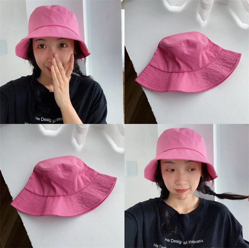 2024 New Fisherman Hat Solid Color Men and Women Couple Fisherman Hat Outdoor Travel Wear Basin Hat bucket hat 3