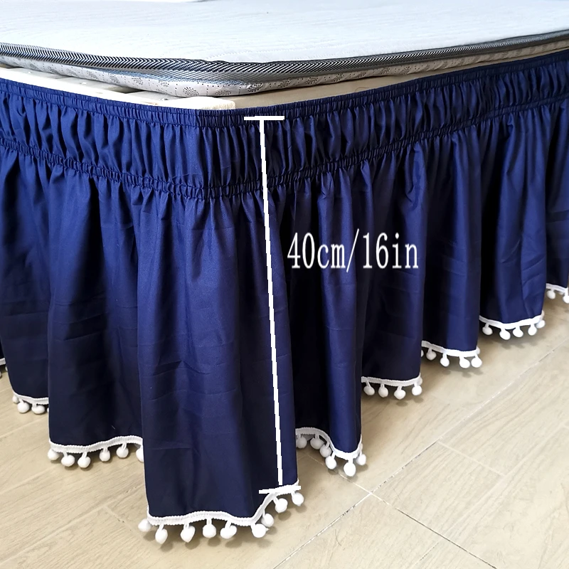 Bed Skirt Wrap Around Small Ball Elastic Ruffles