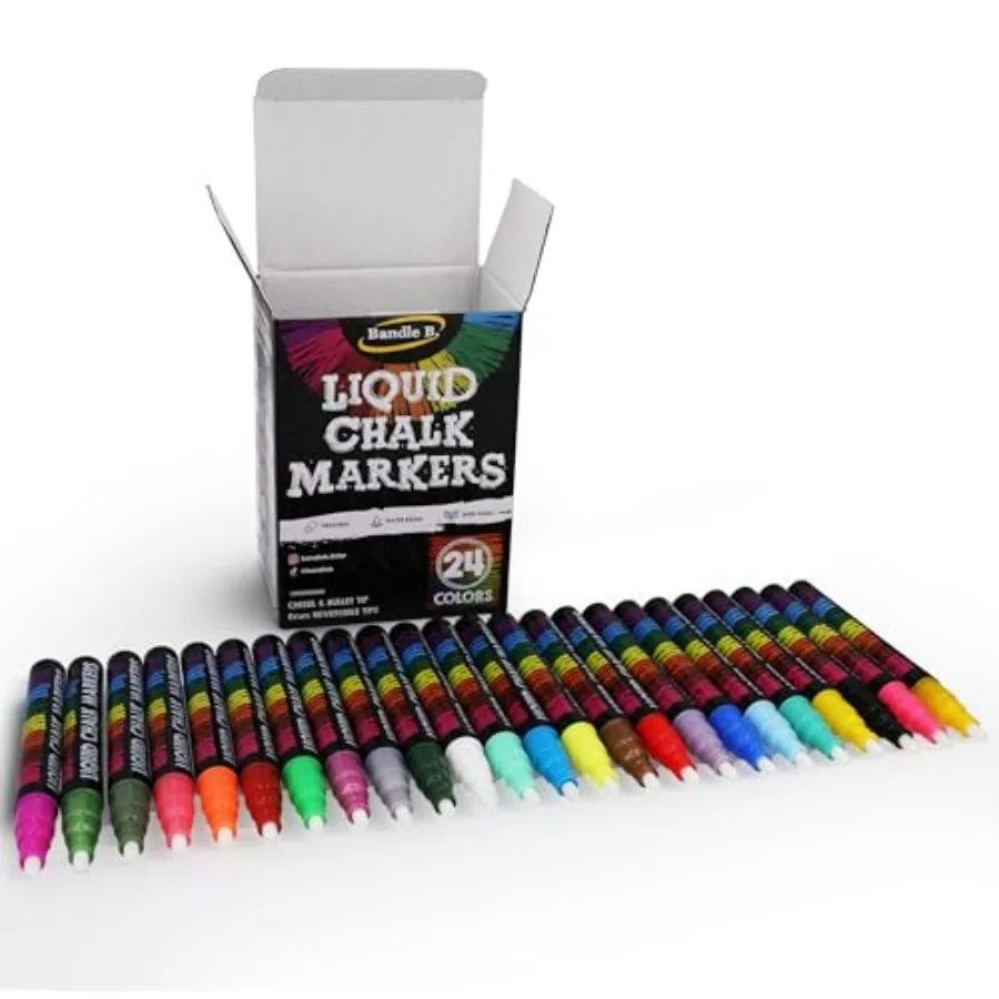 Vibrant Erasable Chalk Markers for Glass Boards
