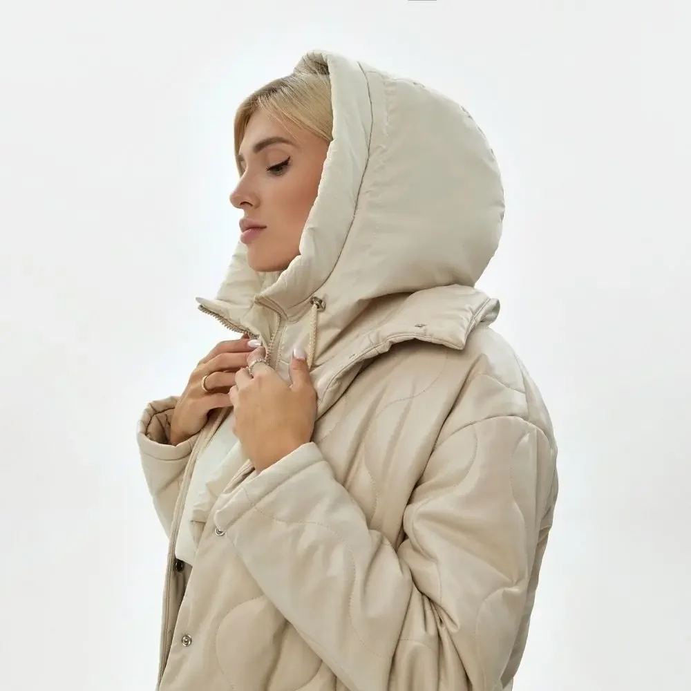Ultralight Down Hooded Hats Drawstring Removable Neck Cover Scarf Balaclava Hat Zippper Coat Short Tank Top Women's