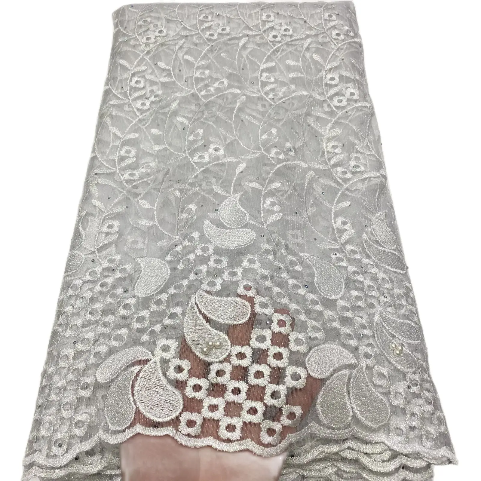 

African Lace Fabric for Women, French Tulle, Wedding Party Dress, Nigerian Lace Fabric, High Quality, 5 Yards