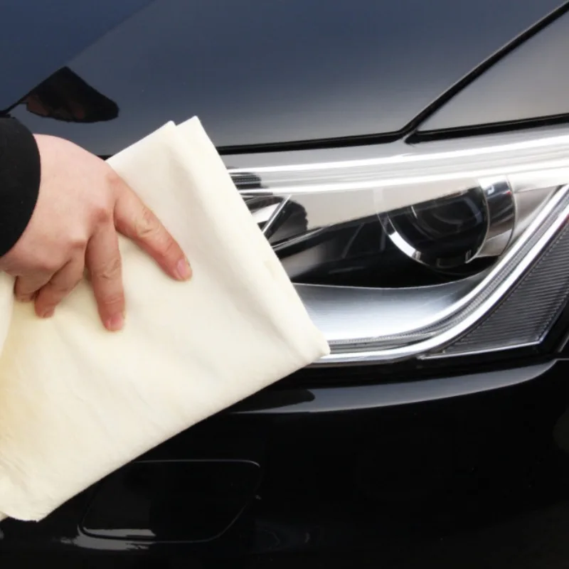1pc Deerskin Car Towel Natural Leather Suede Cleaning Super Absorbent Car Home Window Glass