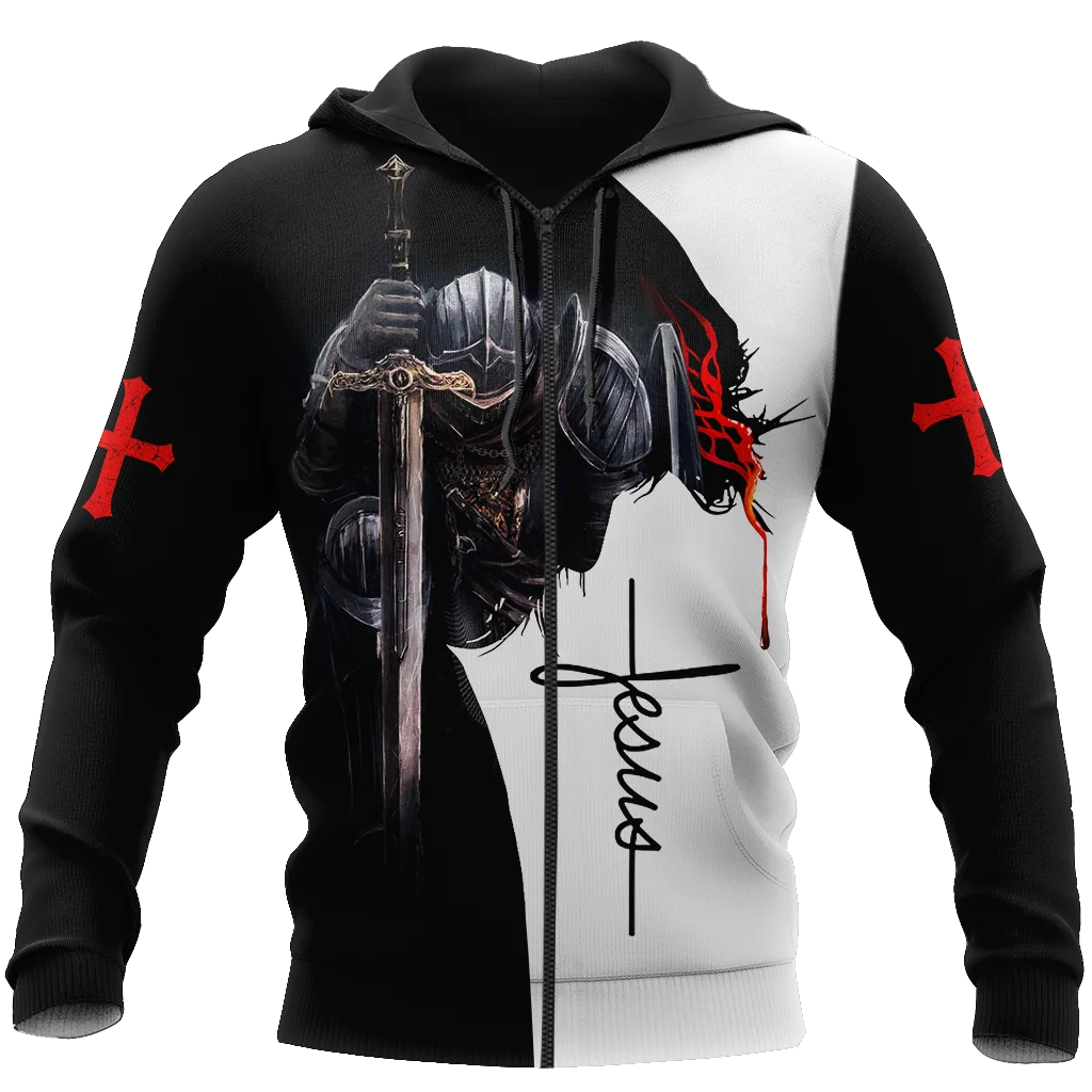 

Knights Templar Jesus 3D All Over Printed Mens Autumn Hoodie Sweatshirt Unisex Streetwear Casual Zip Jacket Pullover