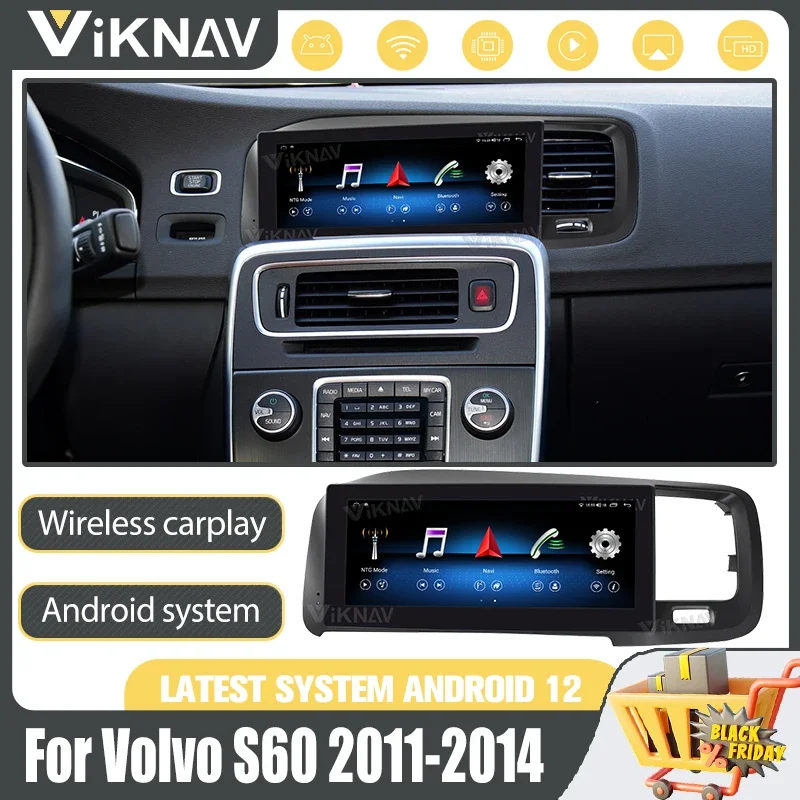 

Android Auto Car Radio For Volvo S60 2011-2014 Vertical Screen 8.8inch Carplay GPS Navigation Multimedia Stereo Player Head Unit