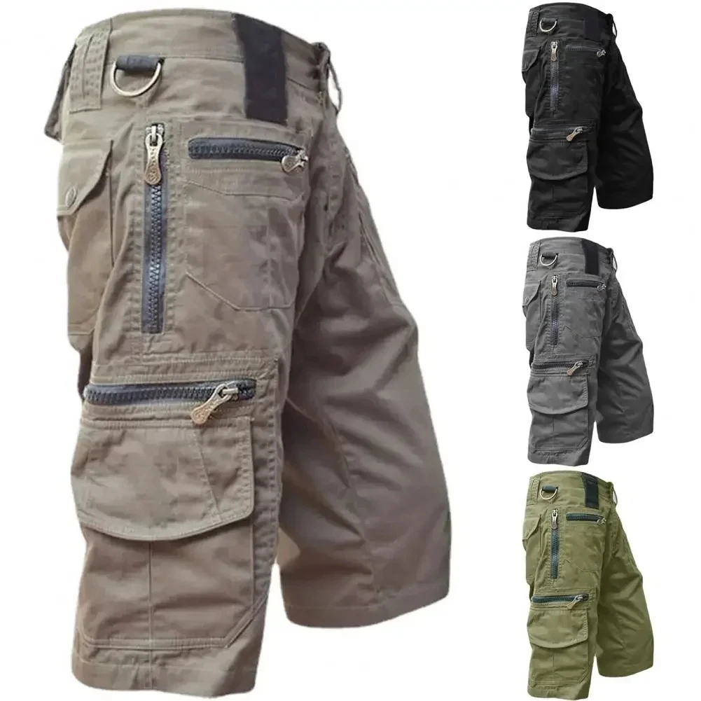 Summer Shorts Men's Tactical Jogging Shorts Solid Color Multi-pocket Summer Casual Straight Cargo sports shorts