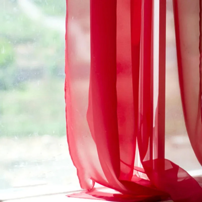 Cortinas de puerta sólidas para ventana blanca de estilo europeo y americano, Panel drapeado de tul transparente para sala de estar AP184 # 3-40 (v1.12.4) - Image 5