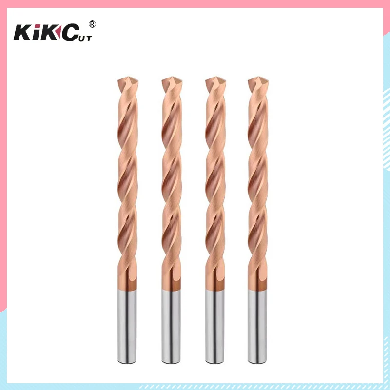 Integral Carbide Tungsten Steel  CNC Machining Center Tools Straight Shank Length 120mm  Coated Twist Drill Bit For Steel