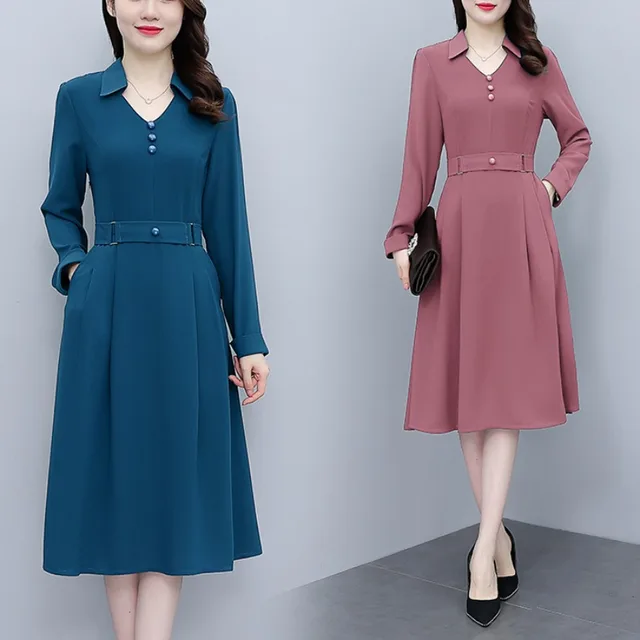 여성의 매력을 한층 더 돋보이게 하는 솔리드 드레스