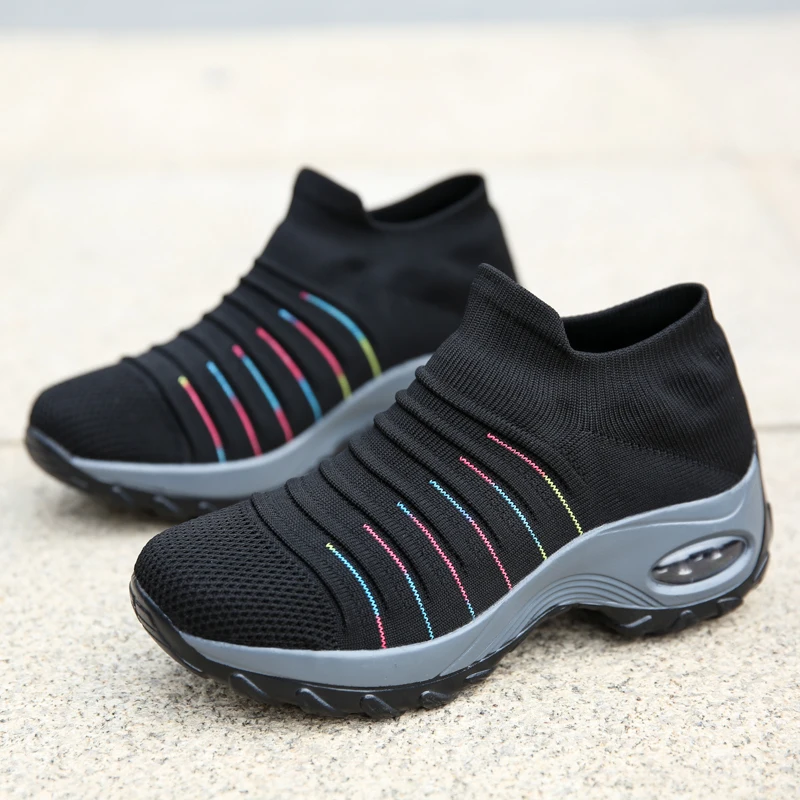 Womens Walking Shoes Non slip Air Cushion Sneakers Fashion Comfortable Socks Shoe Platform Loafers Non Slip| | - AliExpress