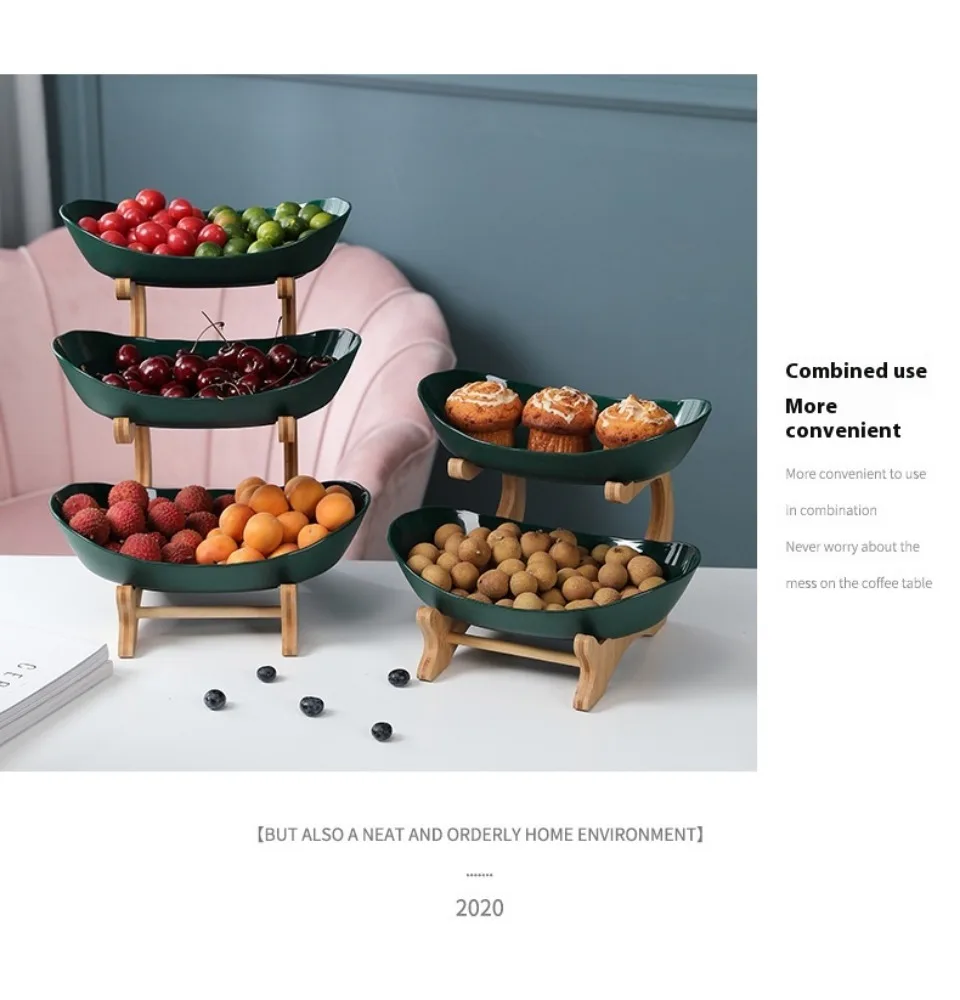 Three Layer Table Plates Dinnerware Snack Candy Cake Stand Salad Bowl