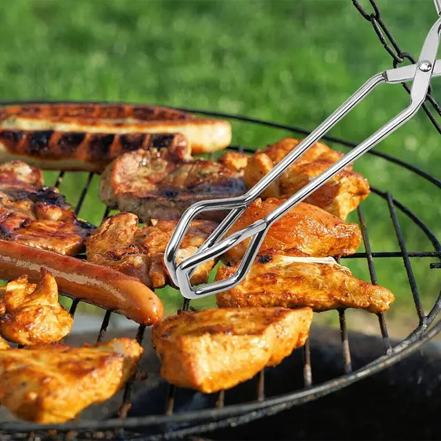 Kiváló Minőségű Konyhai Rozsdamentes Acél Grilleszerű Szerszám Bbq Ollók Fogók Multifunkcionális Kemping Olló Fogó Svédasztalos - Image 2