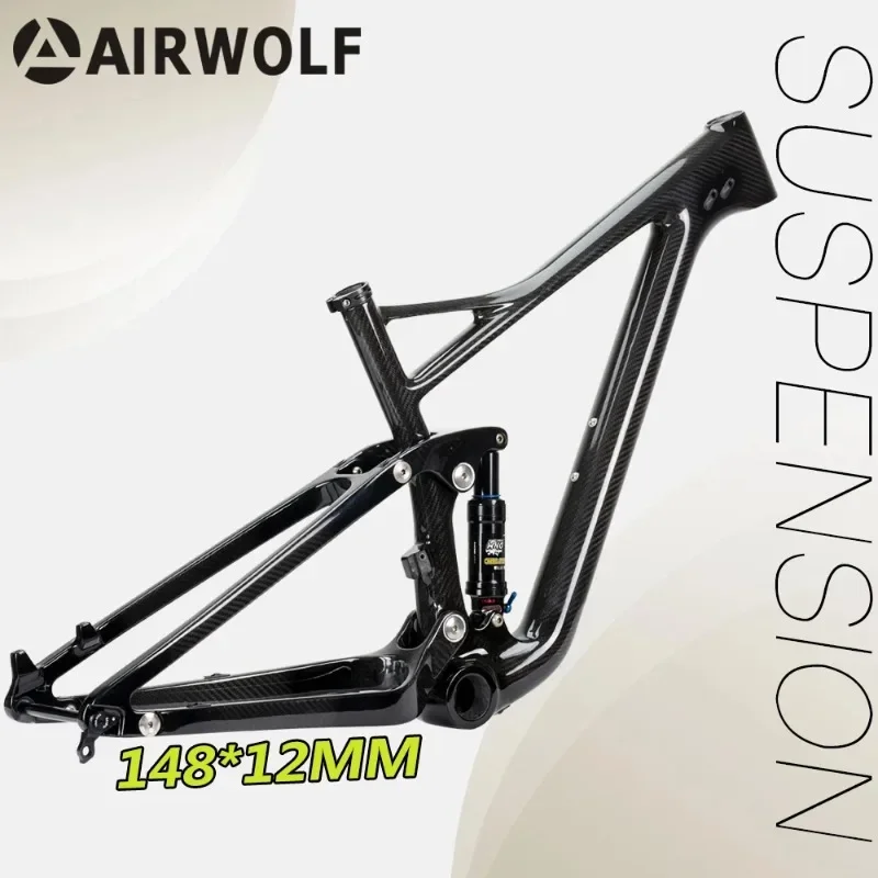 

Airwolf 29 Full Carbon 29ER Suspension Bike Frame Thru Axle 148*12MM Rear Hangers Long-Travel Trail Bike All Mountain MTB Frame