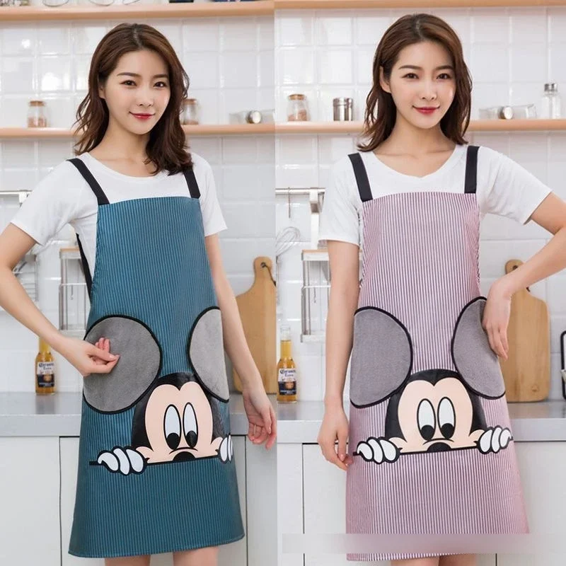 Disney Mickey Mouse Bavaglini Da Lavoro Per Grembiule Da Cucina Per Adulti Chef Work Bbq Restaurant Bar Cafe Beauty Barber Pet Shop Studio Uniform