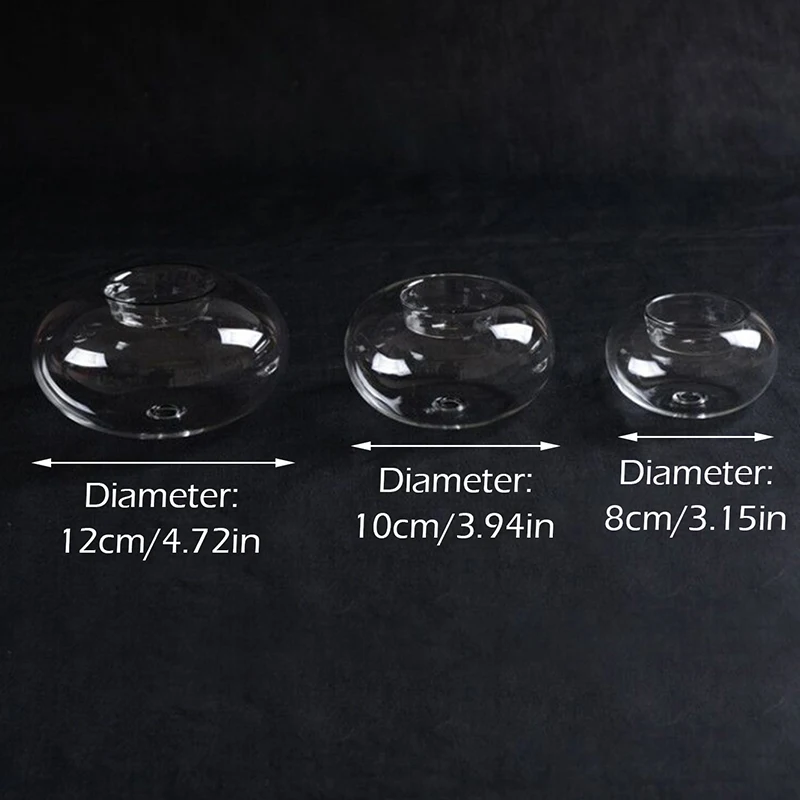 Creative Round Hollow Bauble Ball Clear Glass Tea Candle Holders Candlestick Dining Home Garden Decor Wedding Tealight Supplies
